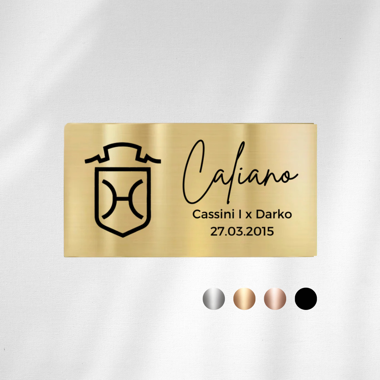 Boxentafel Brandzeichen Gross Metallic Lasergravur