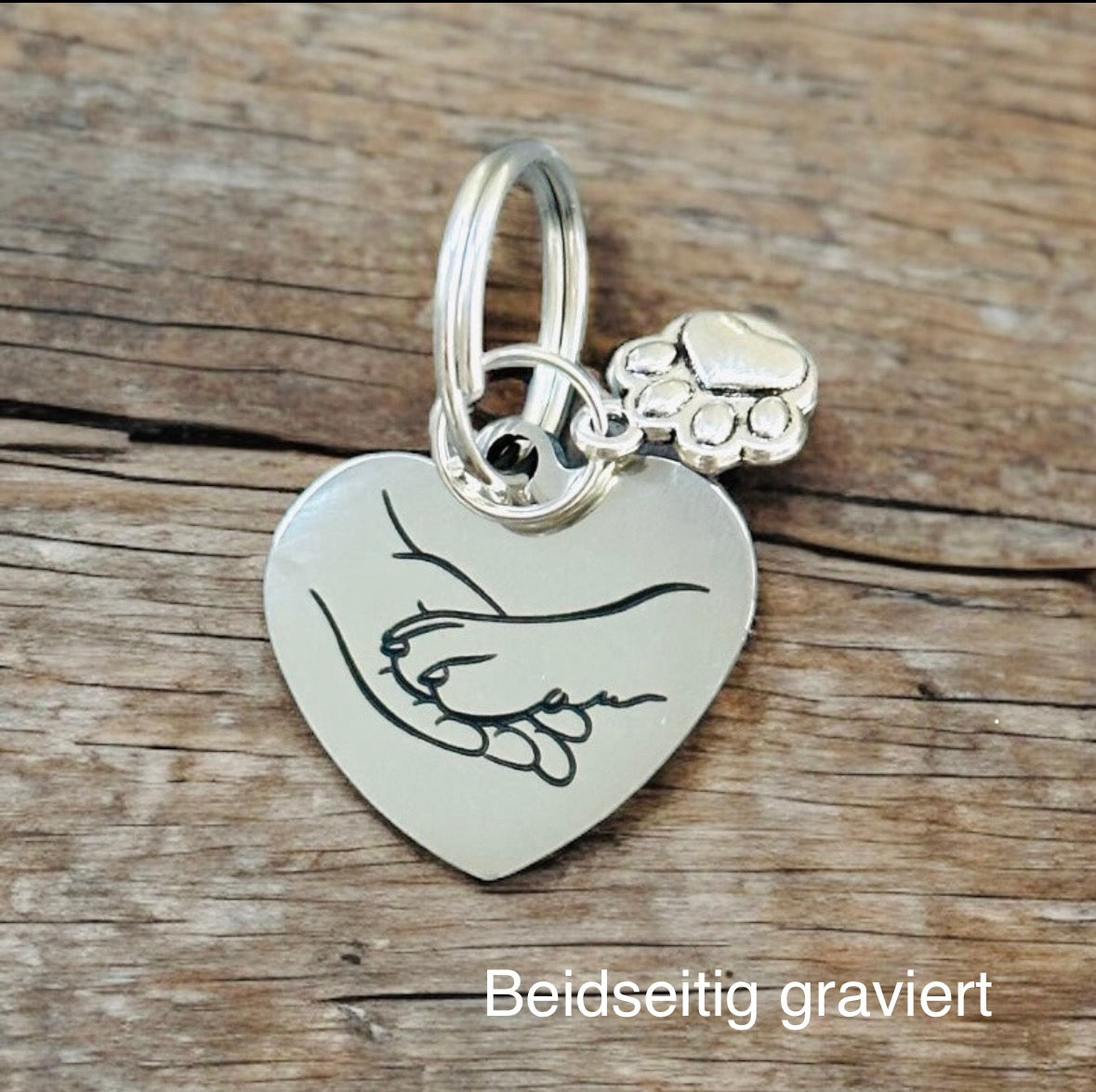 Marke Dog Paw beidseitig individuell graviert