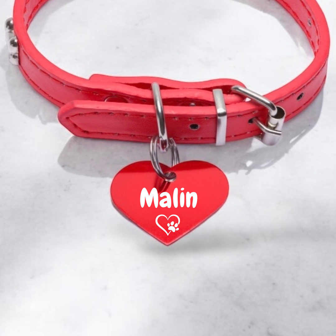 Aluminium Hundemarke Herz individuell graviert