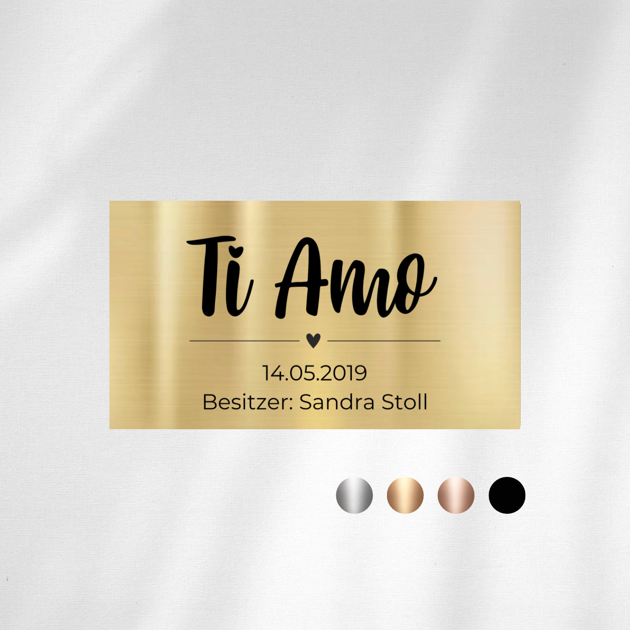 Boxentafel Love Metallic Lasergravur