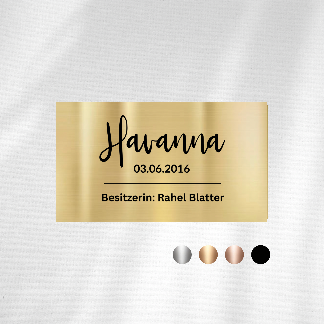 Boxentafel Metallic Lasergravur 3zeilig