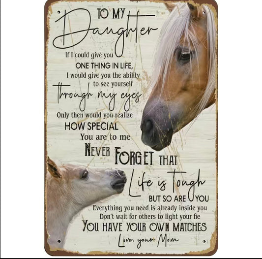 Metallschild „to my daughter“