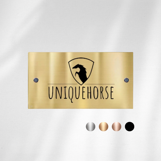 Metallic Schild mit deinem Logo graviert