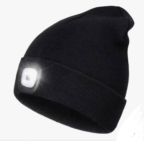 Beanie mit integrierter Stirnlampe