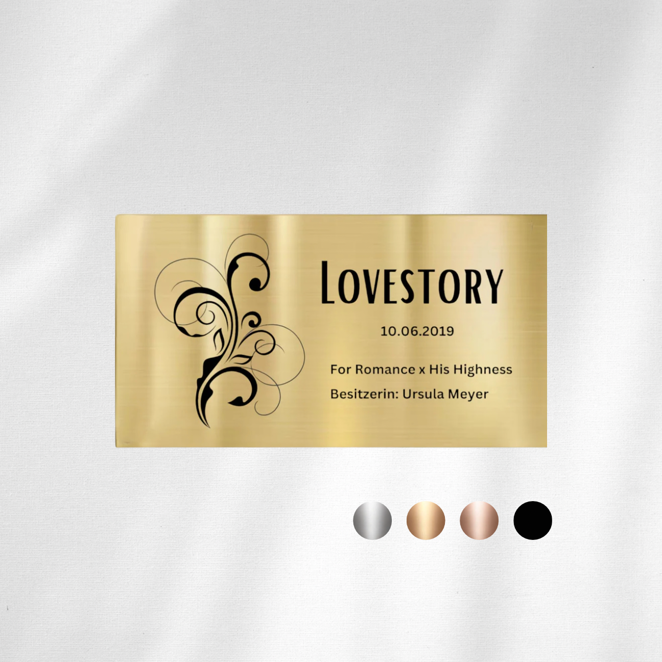 Boxentafel Floral Metallic Lasergravur