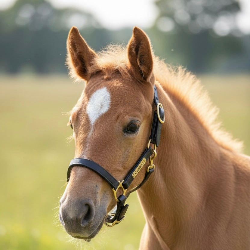 Leder-Fohlenhalfter mit individueller Gravur