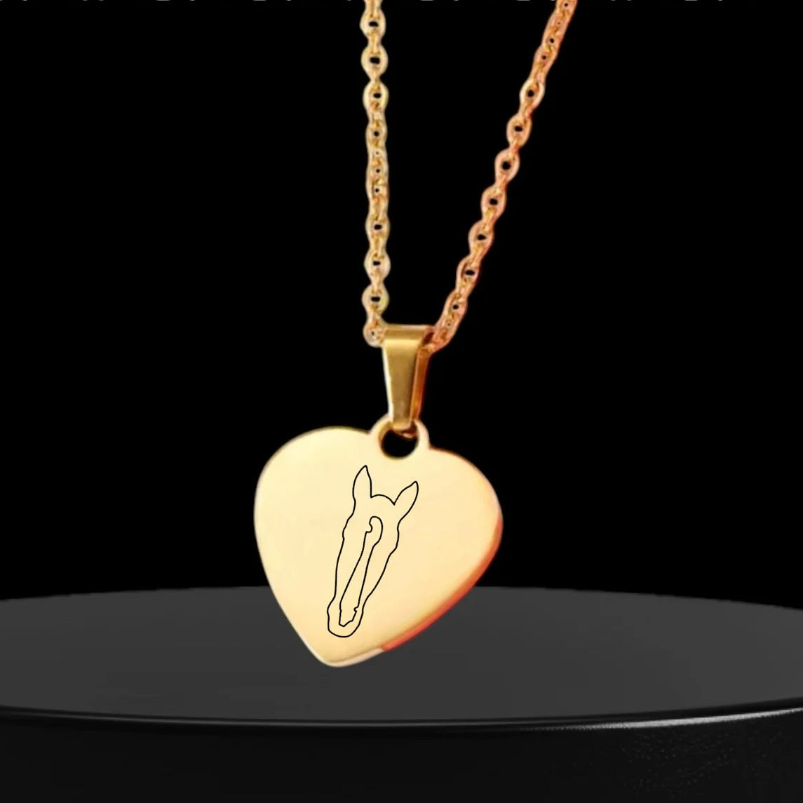 Halskette Love mit individueller Silhouette deines Pferdes