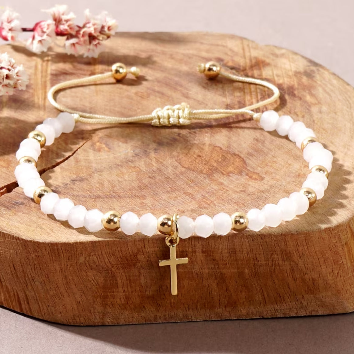 Bohemian White Love Perlenarmband