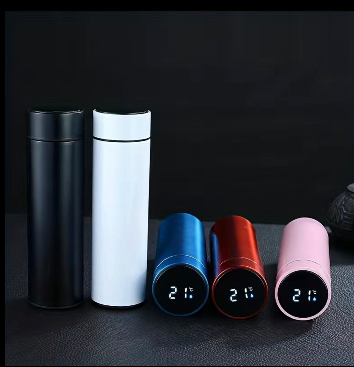 Thermosflasche mit Temperaturanzeige und individuellem Schriftzug