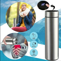 Thermosflasche mit Temperaturanzeige und individuellem Schriftzug
