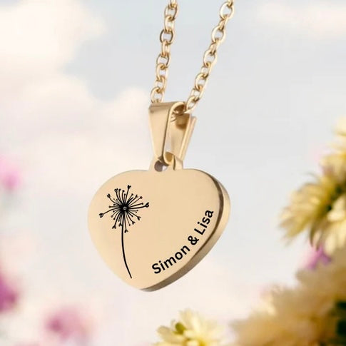 Halskette Love Flower individuell graviert