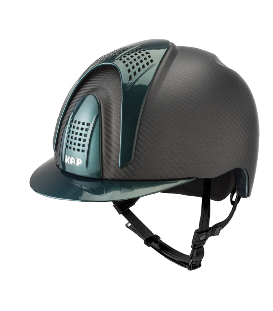 CARBON-HELM E-LIGHT MATT / 3 GREEN INSERTS