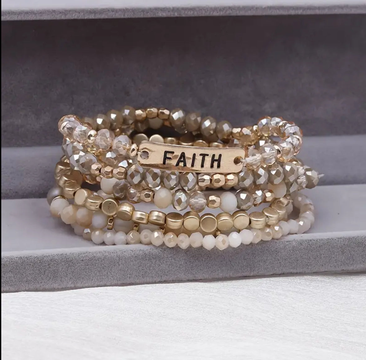 Armbandset Faith Beige