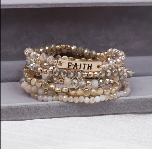 Armbandset Faith Beige