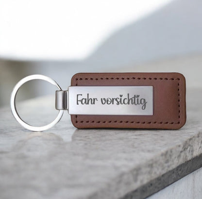 Metall-Leder Keychain individuell graviert