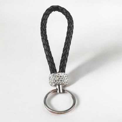 Schlüsselanhänger geflochten Glitzer