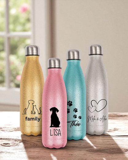 Individuelle Glitzer-Thermosflasche Unique