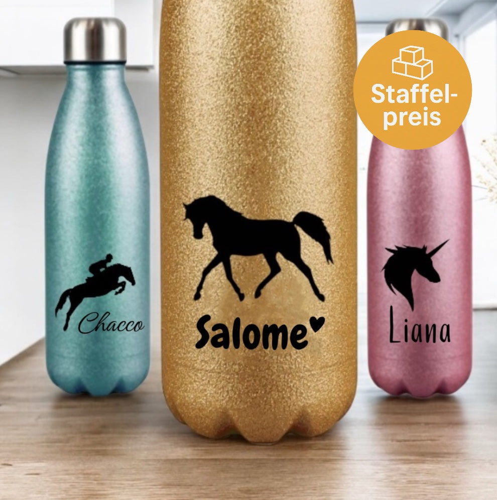 Individuelle Glitzer-Thermosflasche Unique