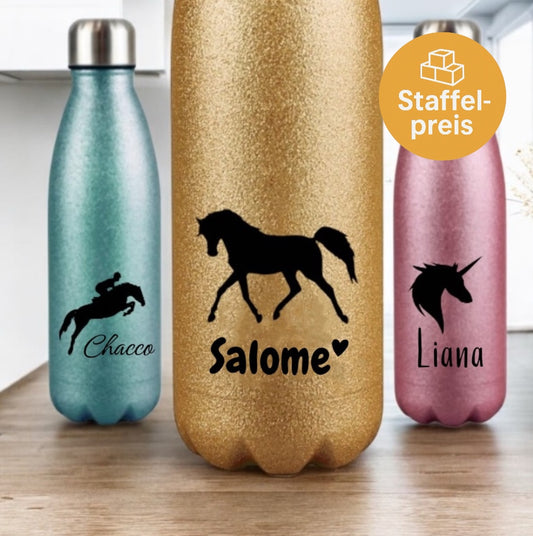 Individuelle Glitzer-Thermosflasche Unique