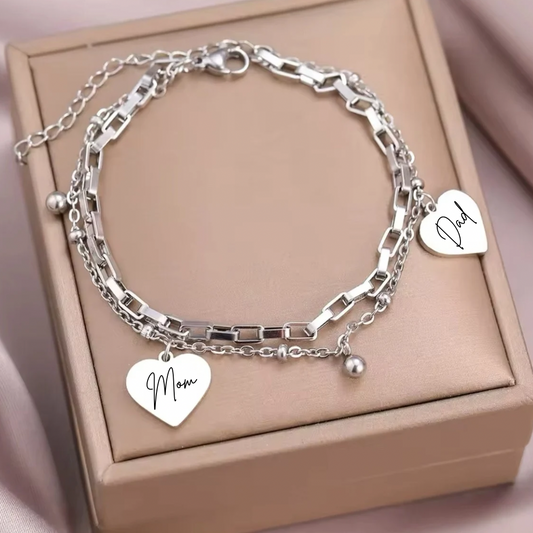 Armband Double Heart individuell graviert