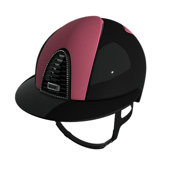 KEP Cromo 2.0 Polo Shine Black Leather Pink Front and Back Swarovski Frame