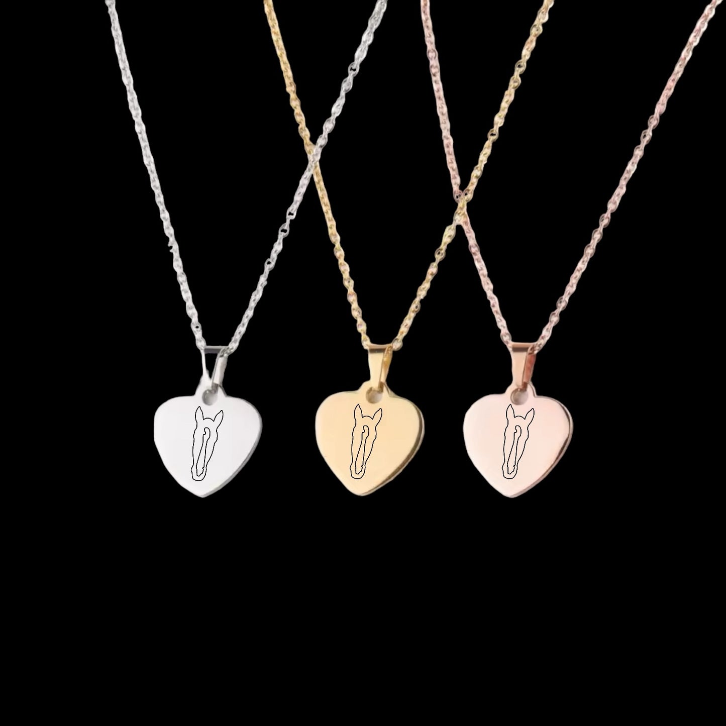 Halskette Love mit individueller Silhouette deines Pferdes