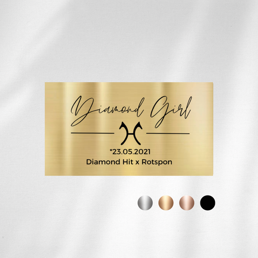 Boxentafel Brandzeichen Metallic Lasergravur