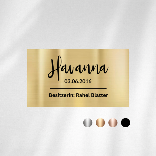 Boxentafel Metallic Lasergravur 3zeilig