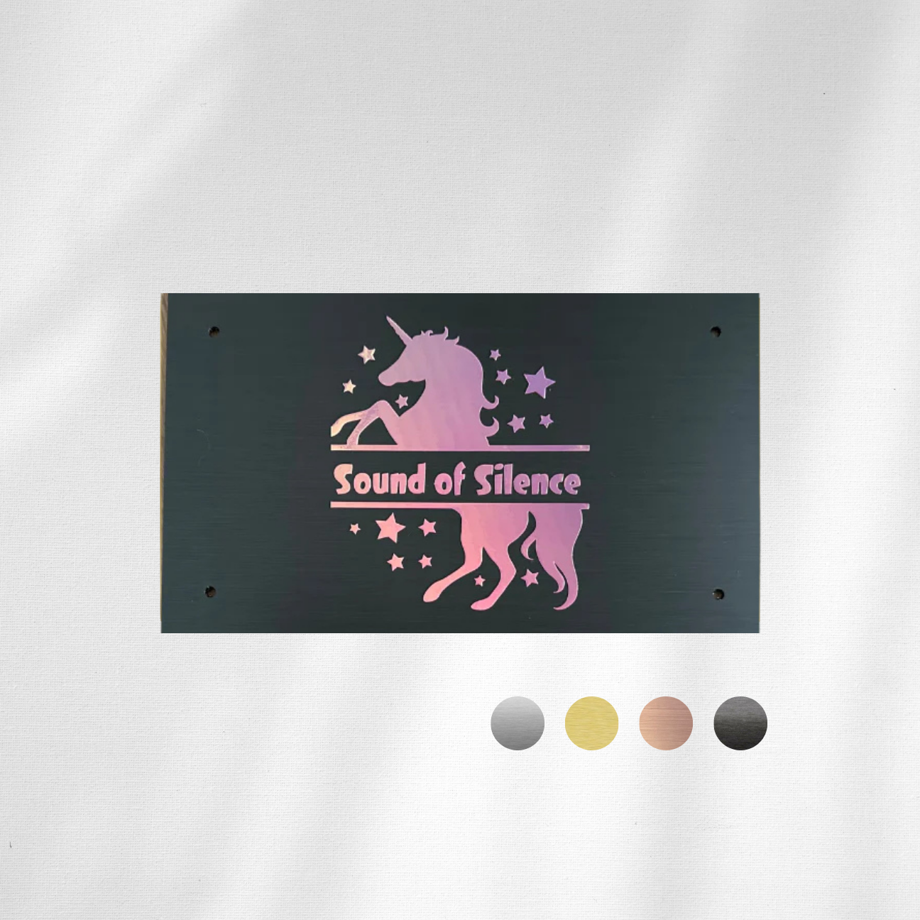 Individuelle Boxentafel Alu Brushed Unicorn