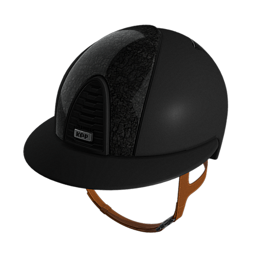 KEP Cromo 2.0 Polo Textile Black Cubic Print Front and Back Beige Kinnriemen