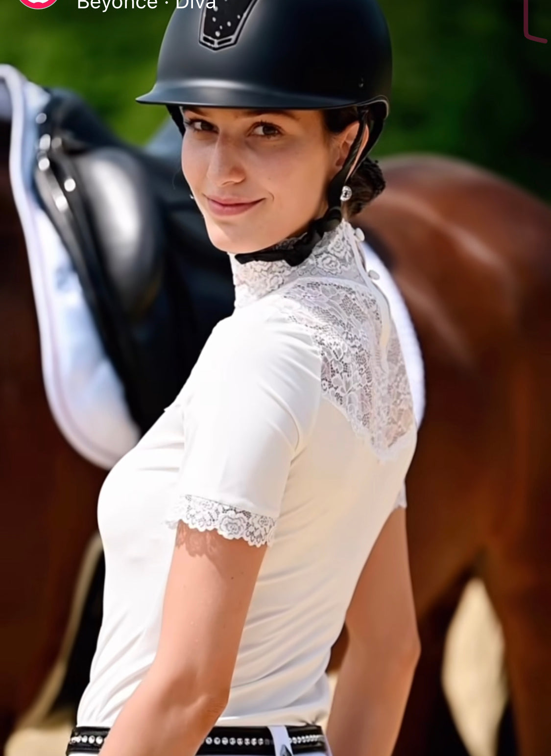 Spitzenturniershirt Dressy Creme