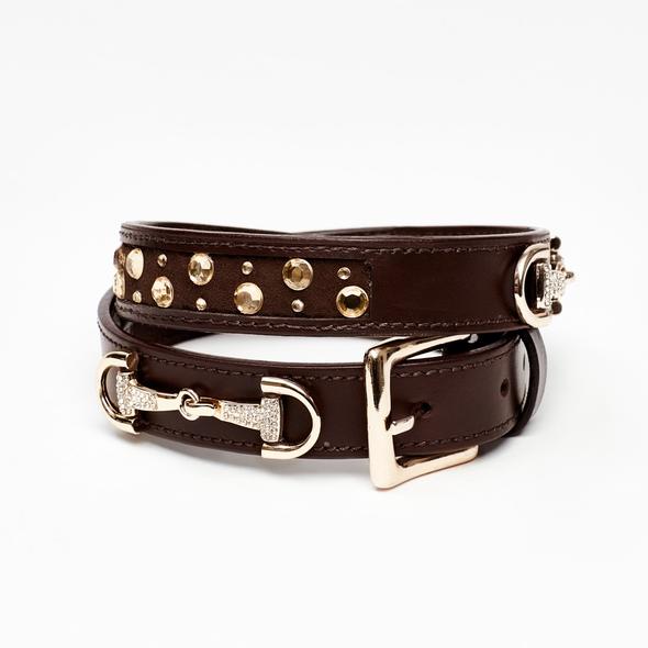 Crystal Bits Gürtel Brown/Gold