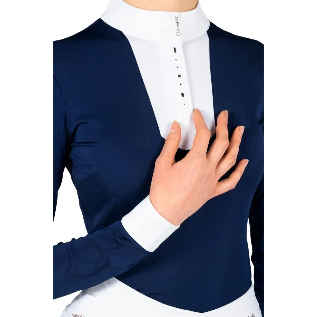 Langarm Turniershirt Faustina Navy Holographic