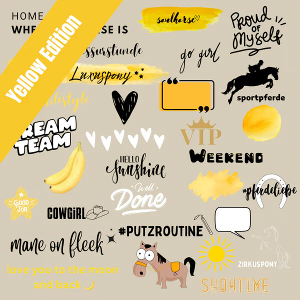 Instagram Story Stickers Horse Love Yellow Edition