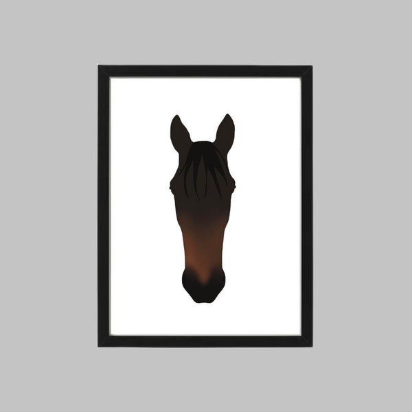 Portrait von deinem Pferd A3 farbig mit Rahmen