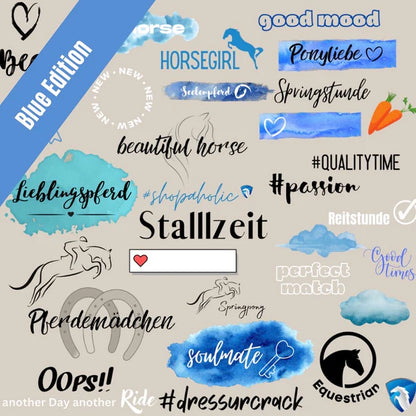 Instagram Story Stickers Horse Love Blue Edition