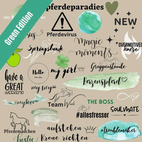 Instagram Story Stickers Horse Love Green Edition